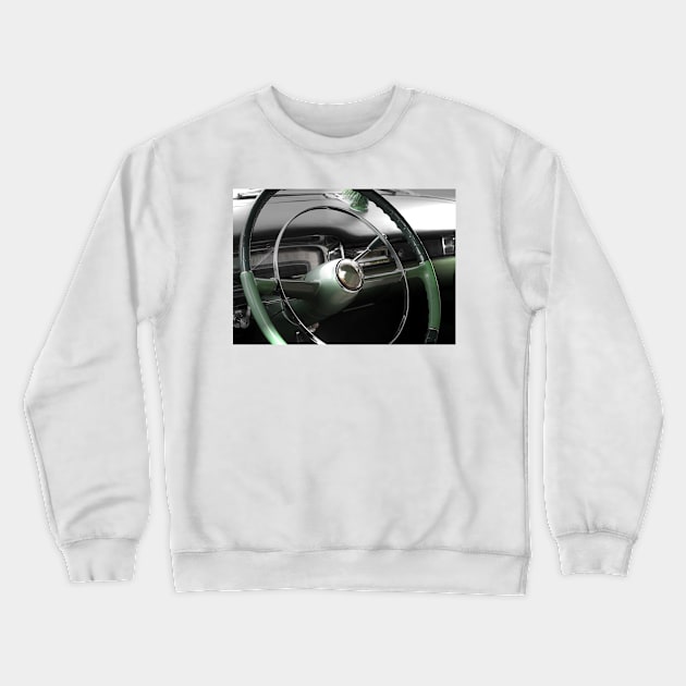 Steering Wheel Classic Car Crewneck Sweatshirt by Beate Gube